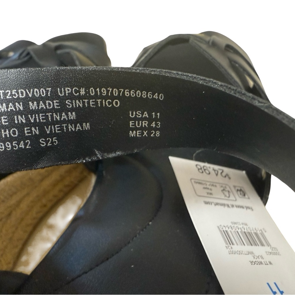 Time and Tru Black Espadrille Wedge Sandals Size 11 NWT - Picture 8 of 11